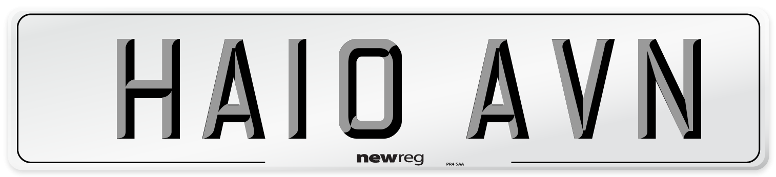HA10 AVN Number Plate from New Reg
